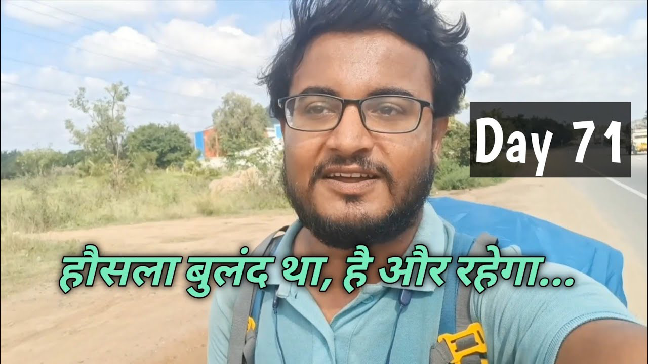 Pradeep Bhatt walking through Tamil Nadu's lively streets and markets on Day 71 of his journey.